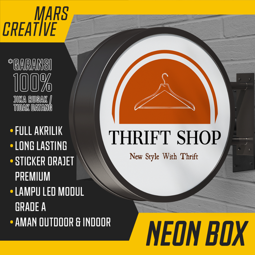 Jual Bebas Custom Neon Box Ukuran 40x120 cm Bentuk Bulat Kotak, Oval ...