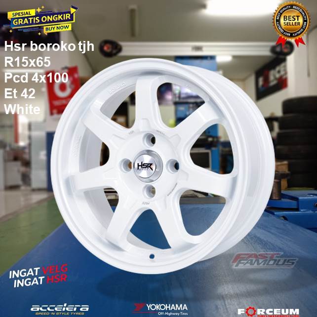 Jual Velg racing r15 putih lebar 65 rata hsr type boroko tjh bisa untuk ...
