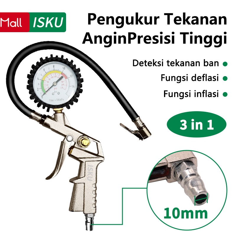 Jual Isku Tire Inflator In Alat Isi Ukur Angin Tire Pressure Gauge Inflator Shopee Indonesia