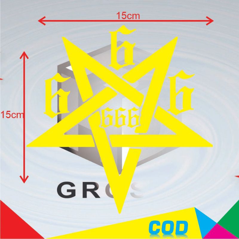 Jual sticker keren STICKER BINTANG 666 sticker cutting | Shopee Indonesia