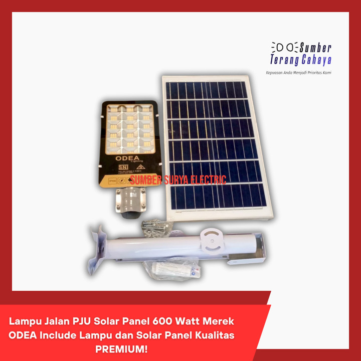 Lampu Jalan PJU Solar Panel 600 Watt Merek ODEA Include Lampu dan Solar Panel Ku