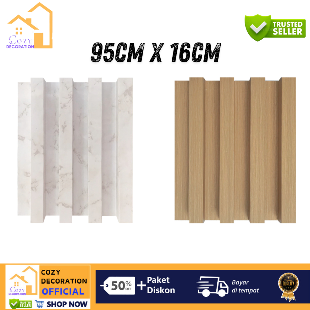 Jual [ PROMO ] WALL PANEL WPC 95 CM AESTHETIC | WALL PANEL 3D | WOOD ...
