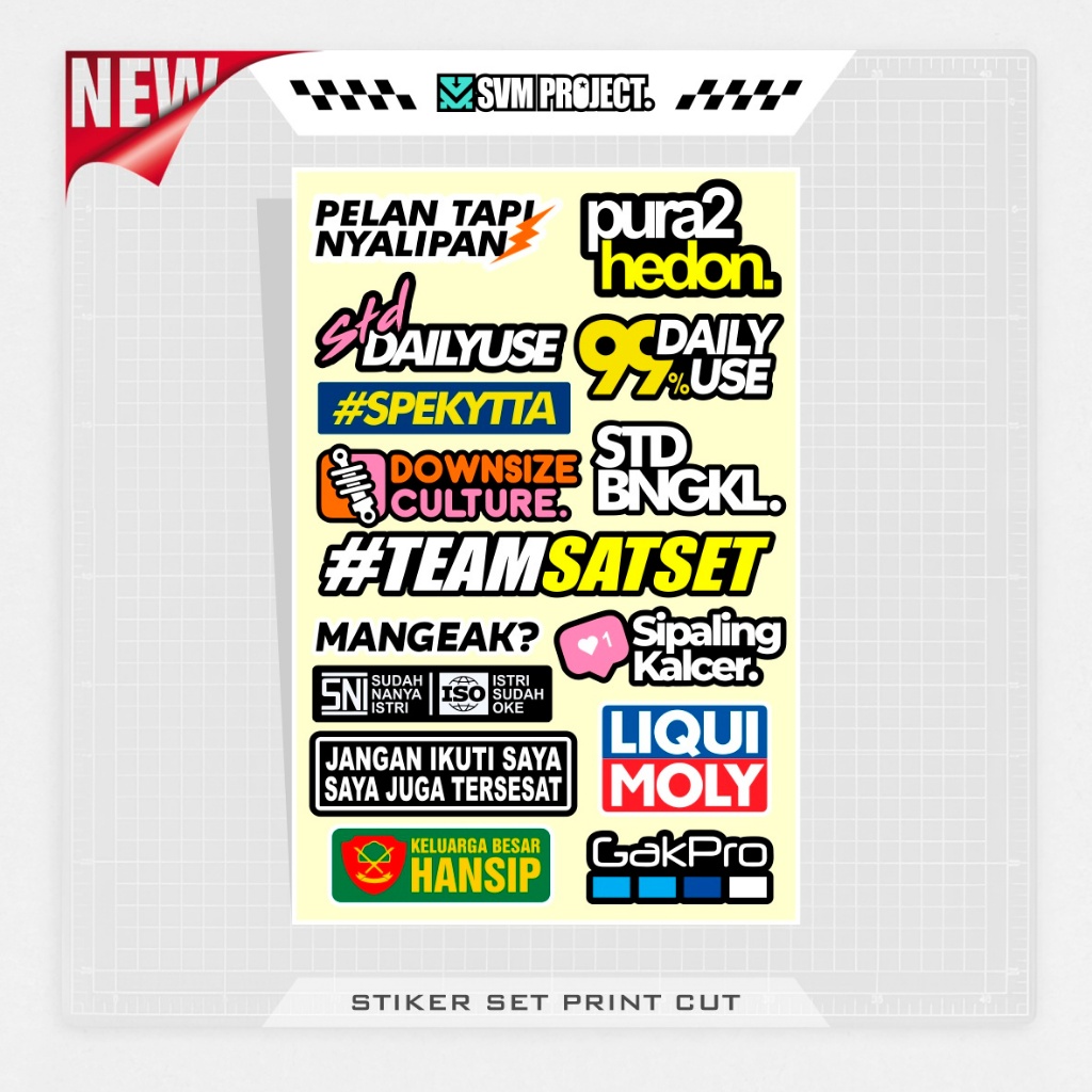 Jual STICKER PACK VINYL / MOTIF KATAKATA / STIKER SET / HP LAPTOP ...