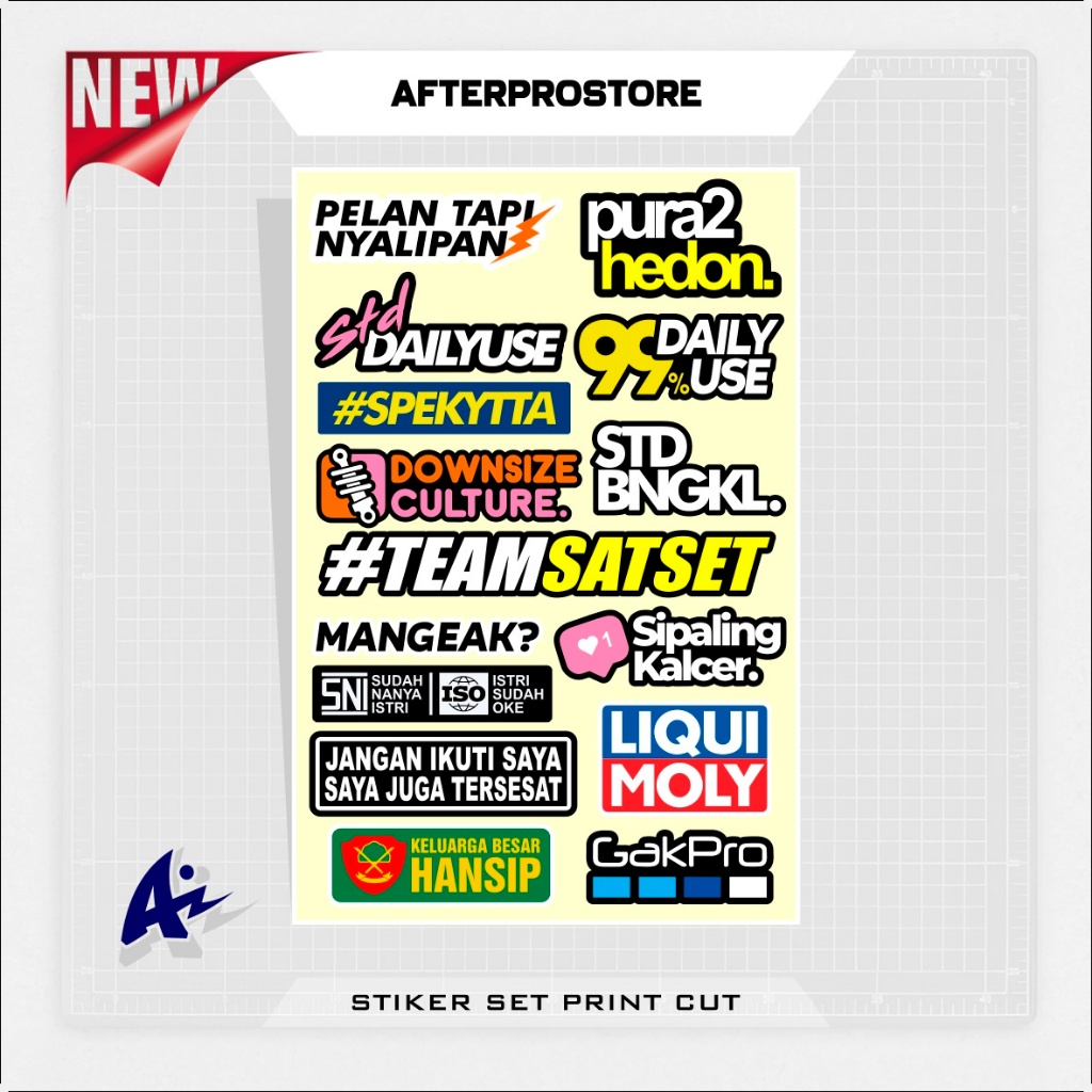 Jual STICKER PACK VINYL / MOTIF KATAKATA / STIKER SET / HP LAPTOP ...