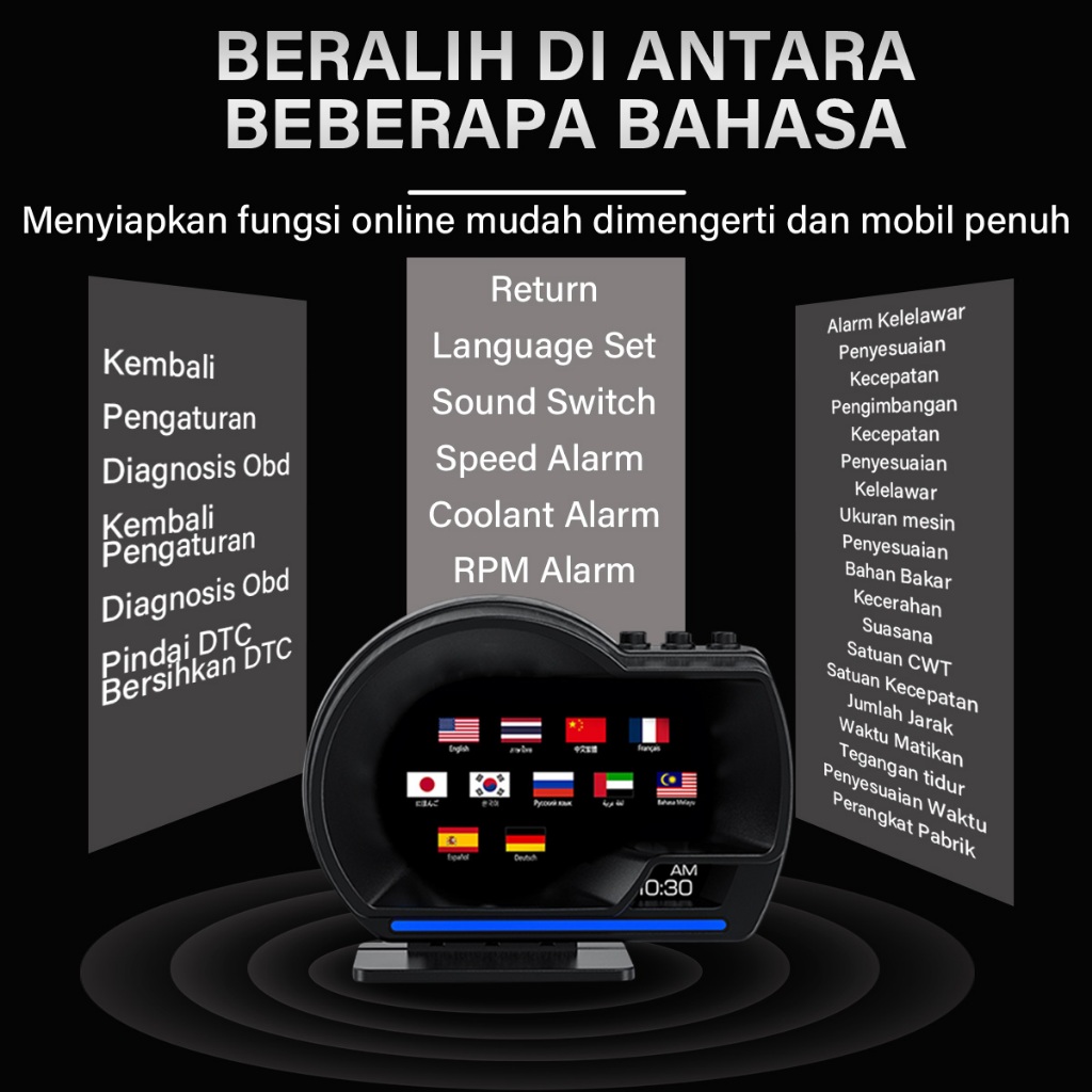 Jual HUD P6 Pro+ Smart Mobil Layar Display 2024 model terbaru OBD2+GPS ...