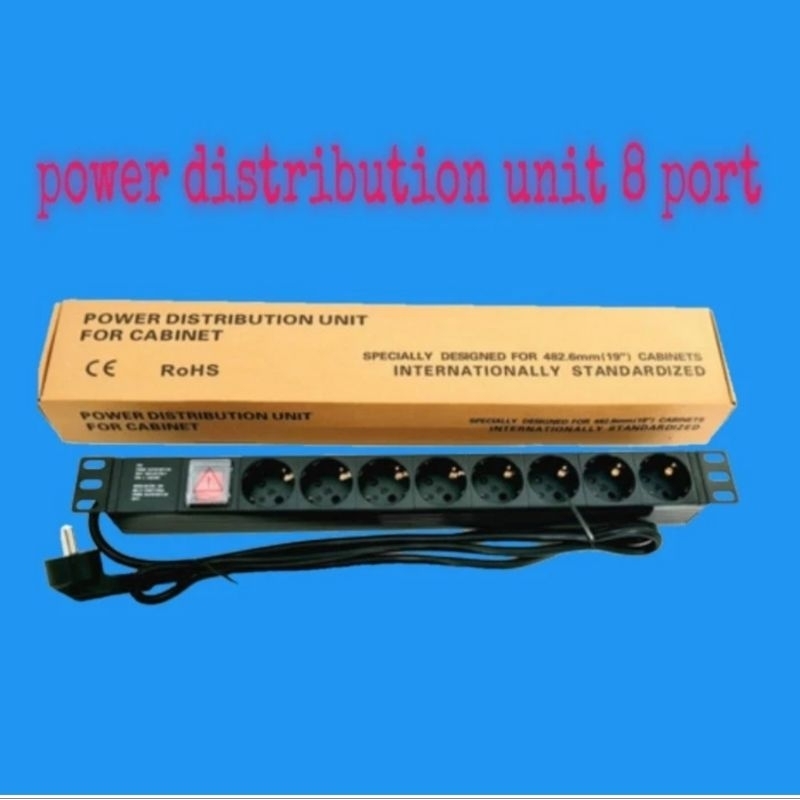 Jual PDU Power Distribution Outlet 8 Socket 16A PDU for Rack Wallmount ...