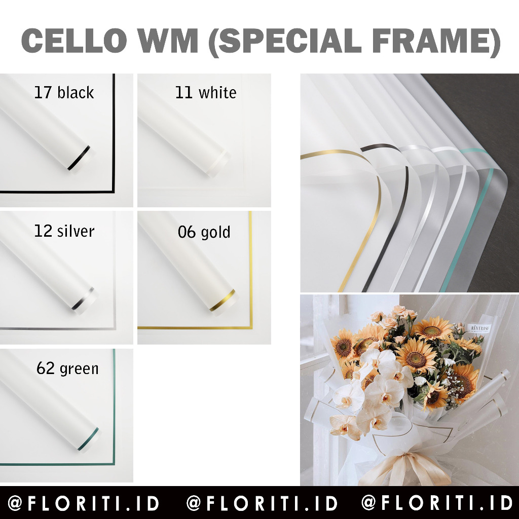 Jual (5 LEMBAR) Kertas Buket Cellophane Special Frame | Shopee Indonesia