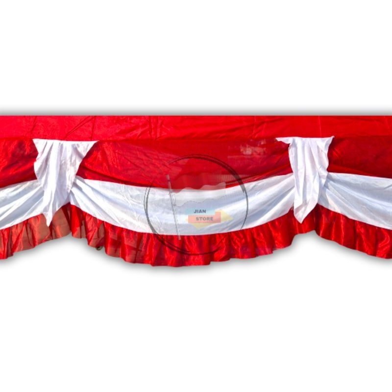 Jual Bendera Merah Putih Background Lidah Rumbai Gelombang Panjang 8 ...