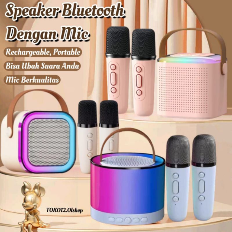 Jual Speaker Bluetooth Mini Portabel 2 Mikrofon 1 Set Premium Karaoke ...