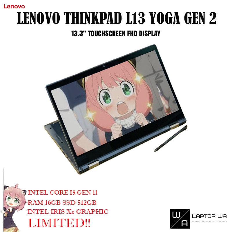 LENOVO Thinkpad L13 YOGA Gen 2in1 Core i5 Gen 11 RAM 16 GB SSD 1TB VGA  intel Iris Xe Graphic Limited