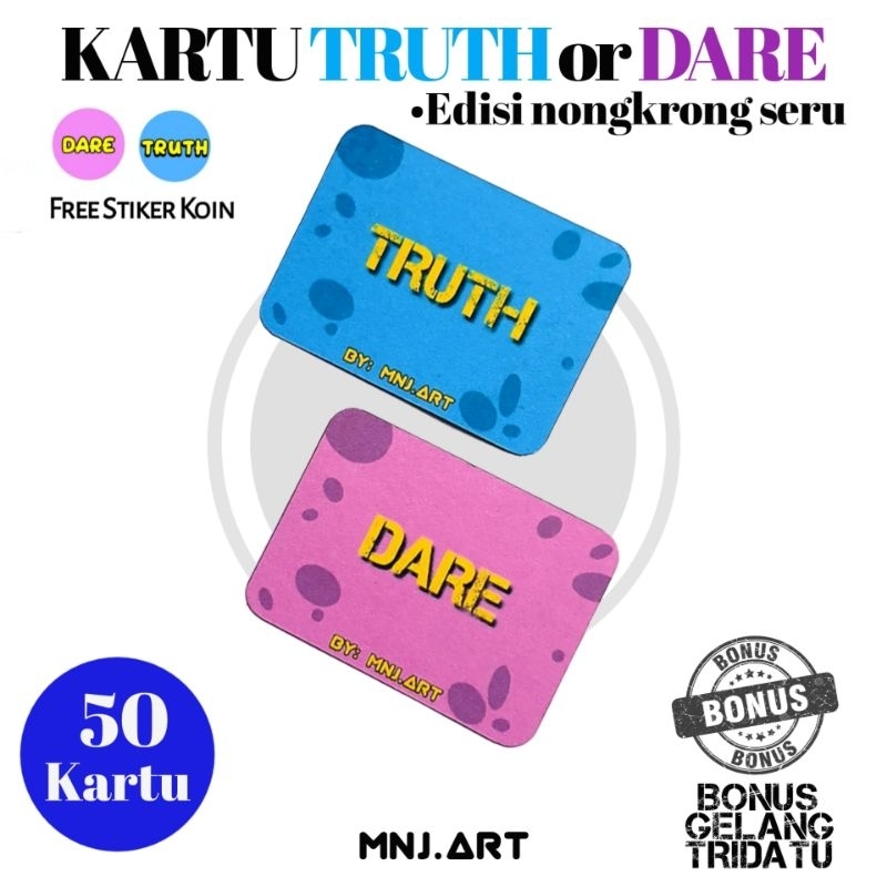 Jual Kartu Permainan Truth Or Dare Mini Murah 1 Pack 50 Kartu Dengan Pertanyaan Pilihan Yang 0268