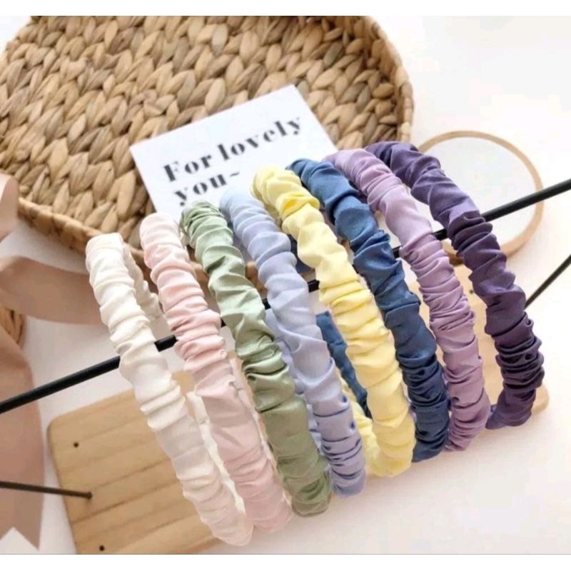 Jual BANDO KOREA KERUT / BANDO SCRUNCHIE SATIN / HEADBAND KOREA FASHION ...