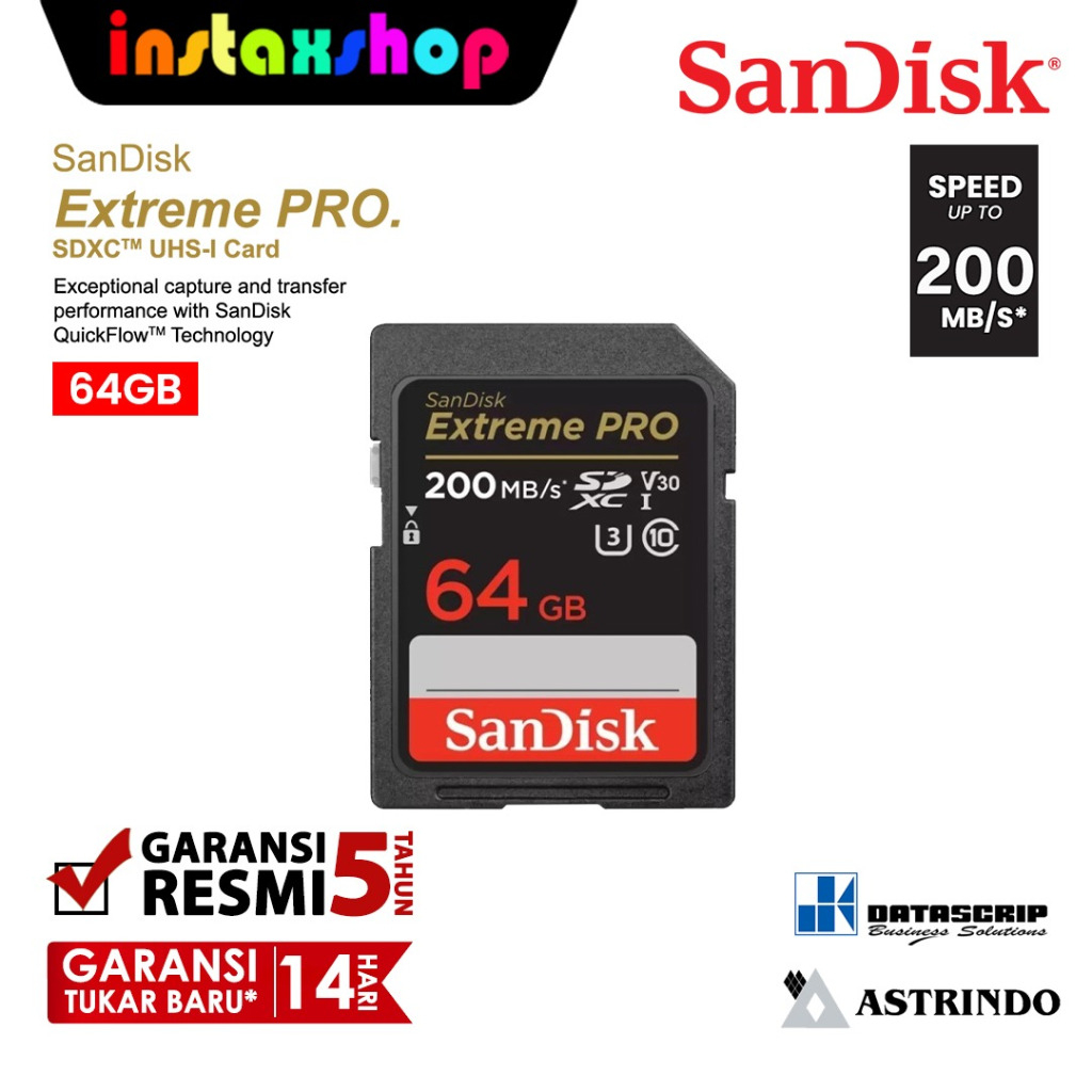 Jual Sandisk Extreme Pro Sdxc Uhs I Card 64gb 200 Mbs Sdcard Kartu Memori Shopee Indonesia 7300