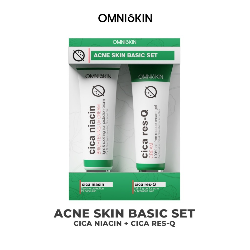 Jual OMNISKIN -CICA ACNE SKIN BASIC SET - CicaResq Moisturizer Night ...