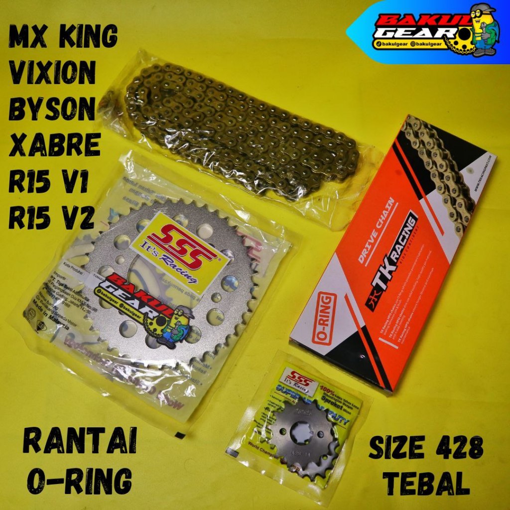 Jual Gear set SSS Vixion Byson MX king Xabre R15 V1 V2 Rantai TK O ring