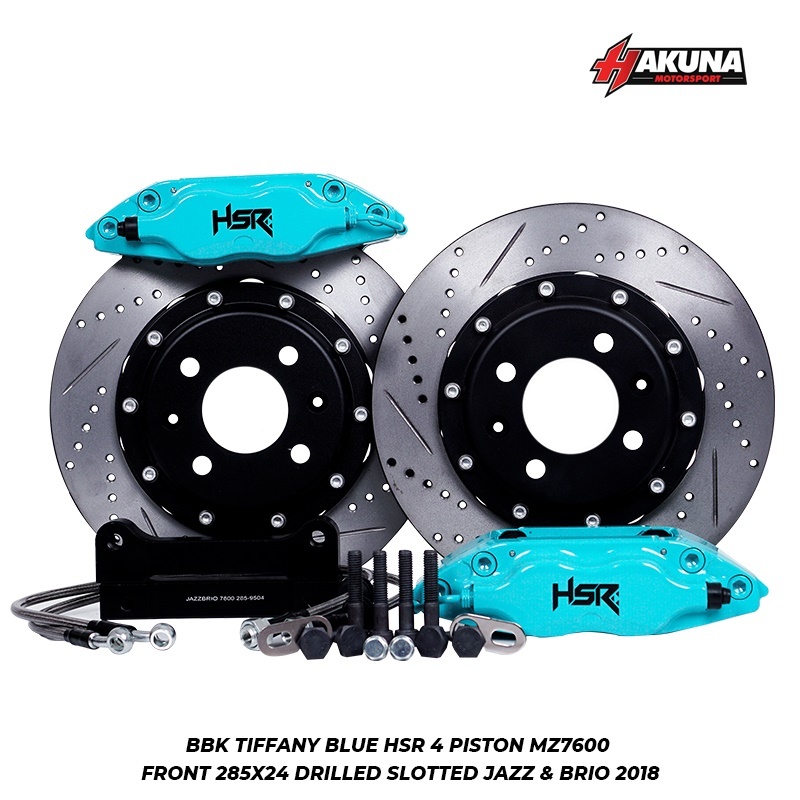 Jual BIG BRAKE KIT BBK BLUE HSR 4 PISTON MZ7600 FRONT 285X24 DRILLED