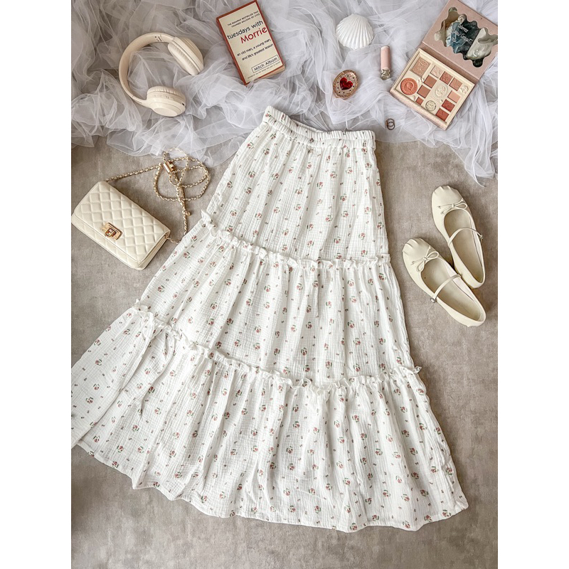 Jual Rumi Skirt By Kimka Hijab | Rok Ruffle Wanita | Rok Coquette ...