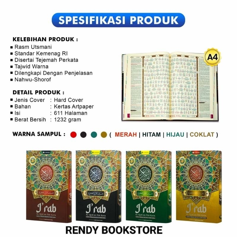 Jual AL QURAN I'RAB NAHWU SHOROF AL QURAN IROB IRAB TERJEMAH PERKATA ...