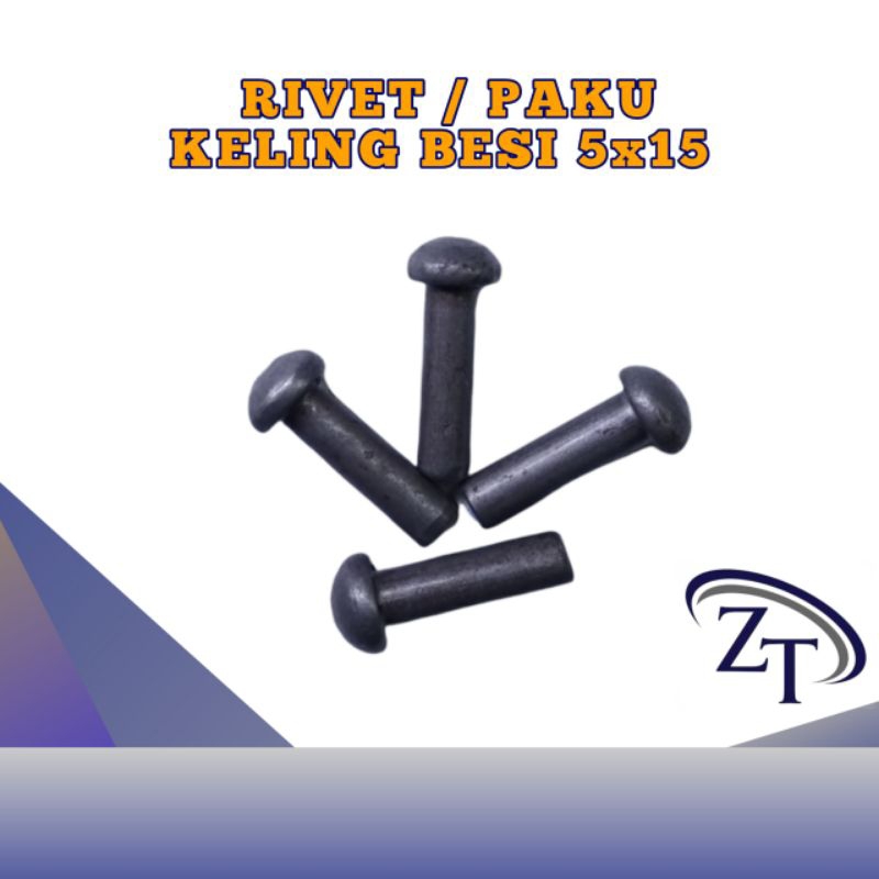 Jual RIVET / PAKU KELING BESI DIAMETER 5mm PANJANG 15mm | Shopee Indonesia