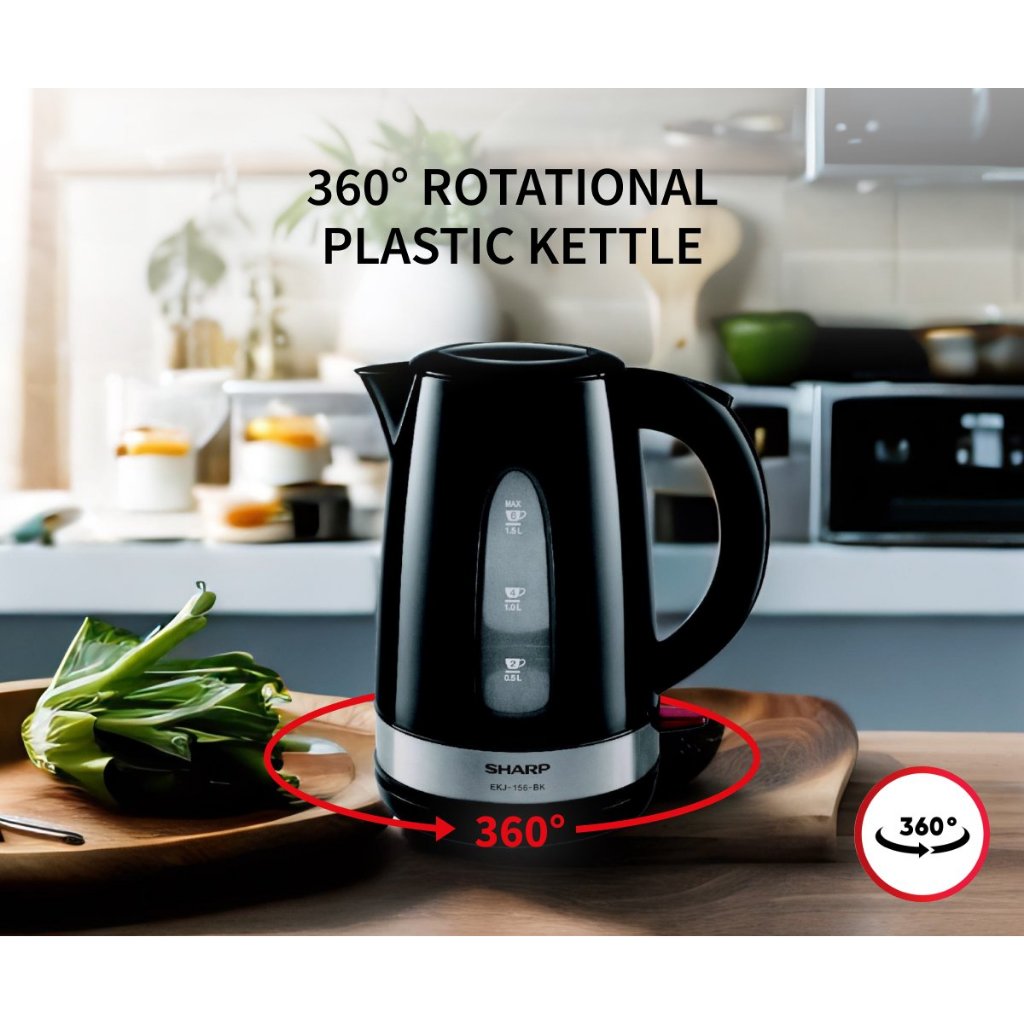 Jual Sharp EKJ156BK EKJ 156BK EKJ 156 BK Kettle Listrik 1.5 Liter 800 ...
