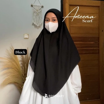 AMEENA SCARF Khimar Hijab Syar'I Malaysia Jumbo I Hijab Segiempat Oval 120 130 140 Cm
