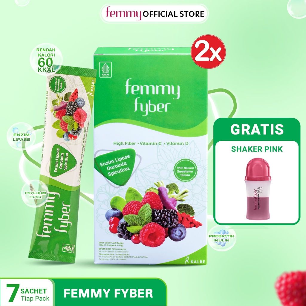 Jual [Paket 2 Minggu] Femmy Fyber Minuman Diet Fiber - Isi 2 + FREE ...