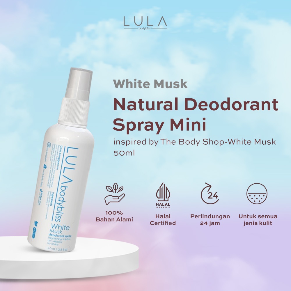 Jual LULA Body Bliss Natural Deodorant Spray Deodorant Travel Size