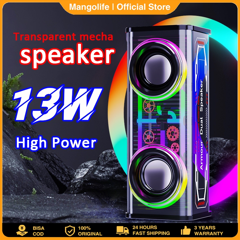 Jual Cyberpunk Bluetooth Speaker 13.6W Double Subwoofer Music Speaker ...