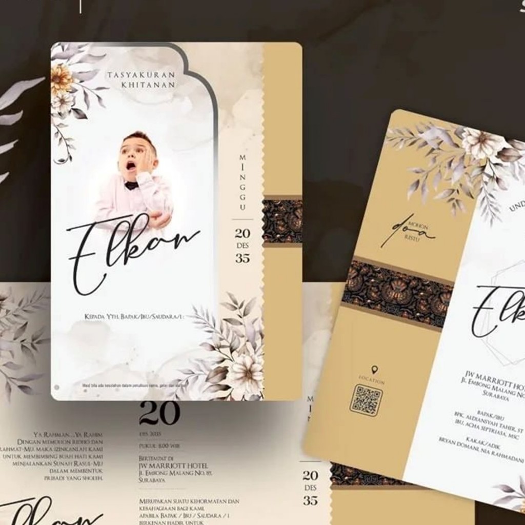 Jual CETAK EXPRESS UNDANGAN KHITANAN SUNATAN AESTHETIC CUSTOM FOTO ...