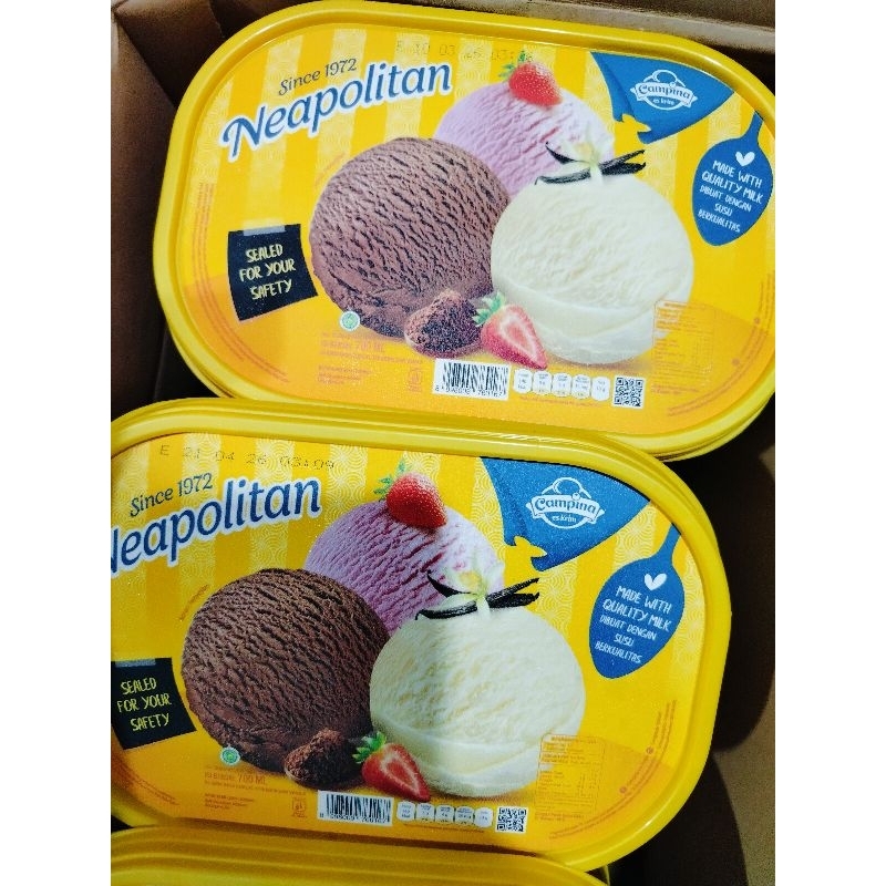 Jual Es Krim Campina Neapolitan 700 Ml Shopee Indonesia