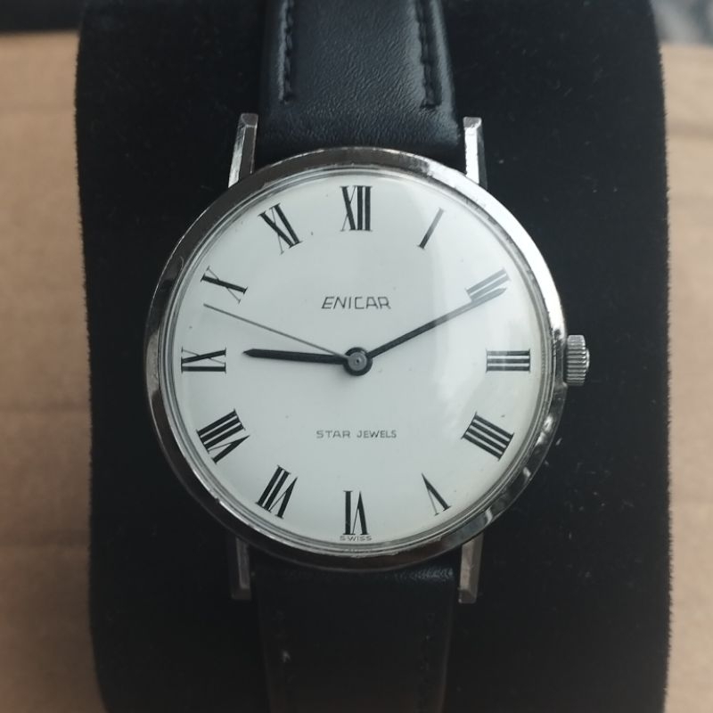 Jual Jam Vintage ENICAR Star Jewels indeks Romans Hand Winding