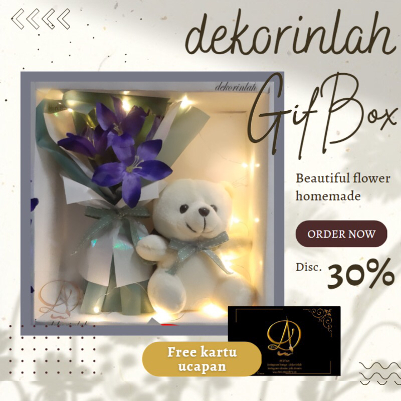 Jual GIFT BOX GIFT FLOWER BOX BOUQUET LED BOUQUET LAMPU TIDUR