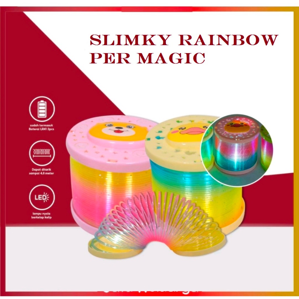 Jual Maenan Per Pegas Pelangi Stress Toys Ada Lampu Mainan Slinky ...