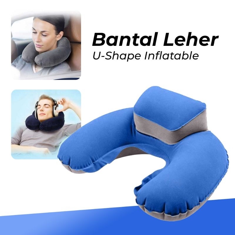 Jual Bantal Leher Bantal Angin Leher Tiup PVC Inflatable U-Shape ...