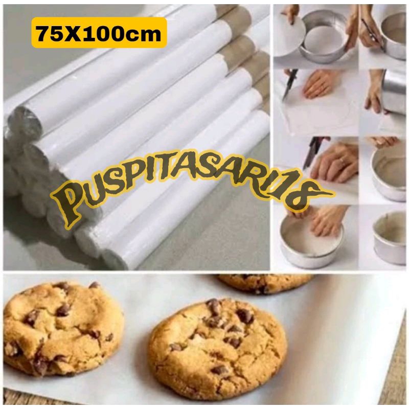 Jual kertas roti 75x100 baking paper 1 lembar putih 75cm x 100 cm ...