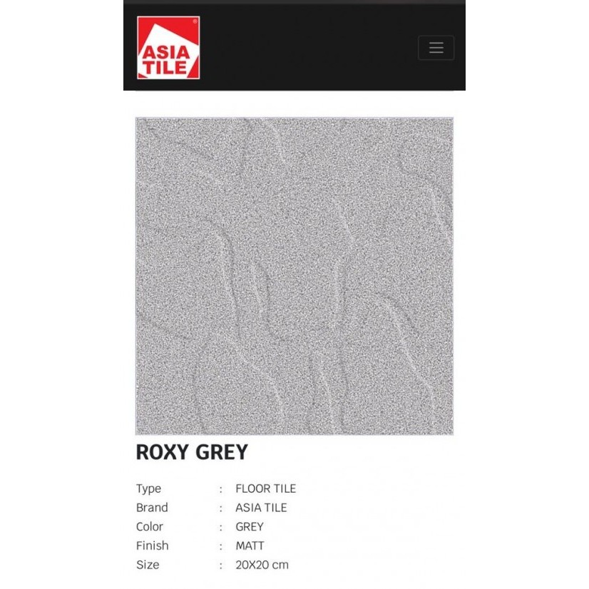Jual KERAMIK LANTAI ASIA TILE ROXY 20X20 KW1 | Shopee Indonesia