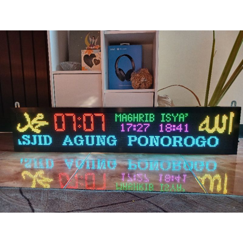 Jual JAM WAKTU SHOLAT MASJID 20X100CM TIPE LAFADZ / JADWAL SHOLAT ...