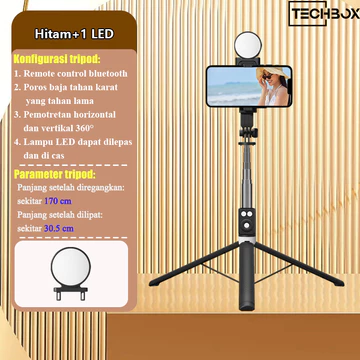 Tech 170CM Selfie Stick Tripod Tongsis Dengan Monopod Dengan Wireless Remote Control Bluetooth