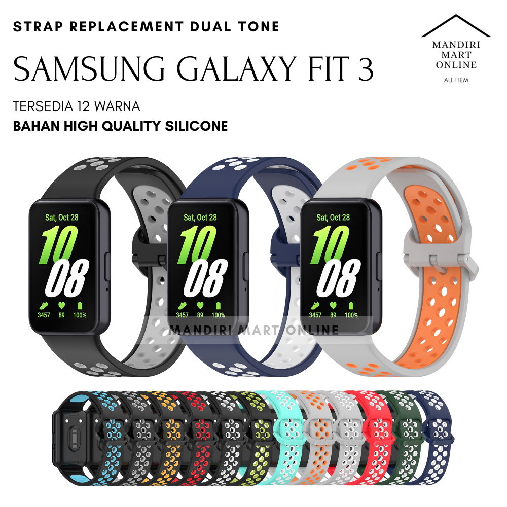 Jual Strap Samsung Galaxy Fit 3 Dual Tone Silicone Tali Pengganti