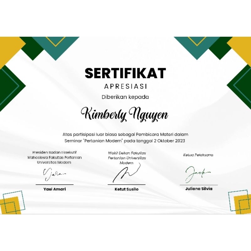 Jual Print Cetak Custom Sertifikat Piagam Certificate Ukuran A4 Dan