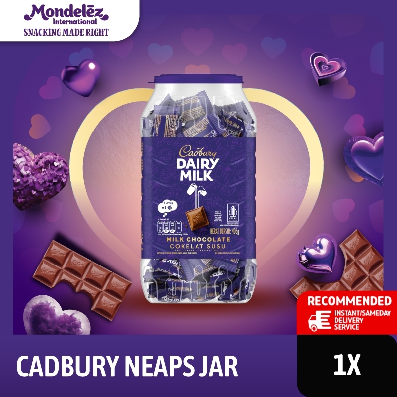 Jual Cadbury Dairy Milk Chocolate Mini Bites Cokelat Neaps Jar Toples ...