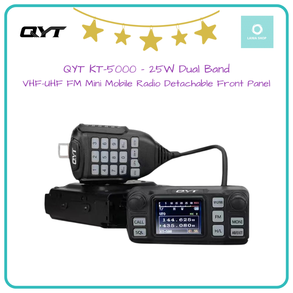 Jual QYT KT-5000 - 25W Dual Band VHF-UHF FM Mini Mobile Radio ...