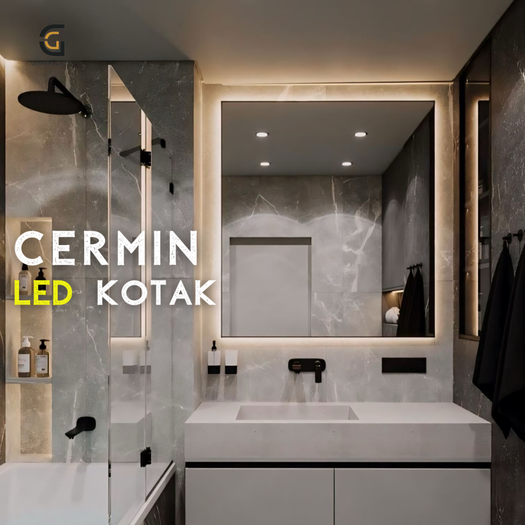 Jual Cermin LED Dinding Aesthetic Kotak (GARANSI 100%) Cermin Dinding ...