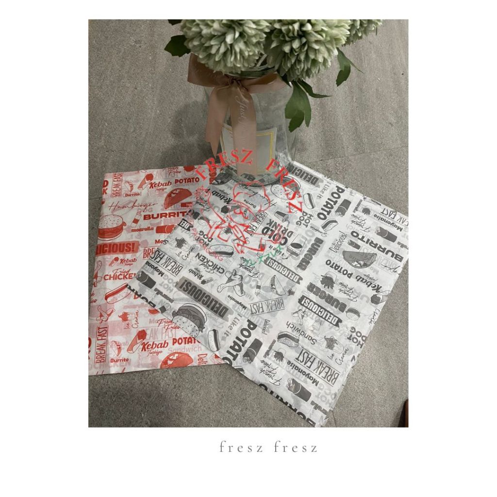 Jual Kertas Nasi Rice Paper Burger Motif Printing Burrito Fresz Fresz ...