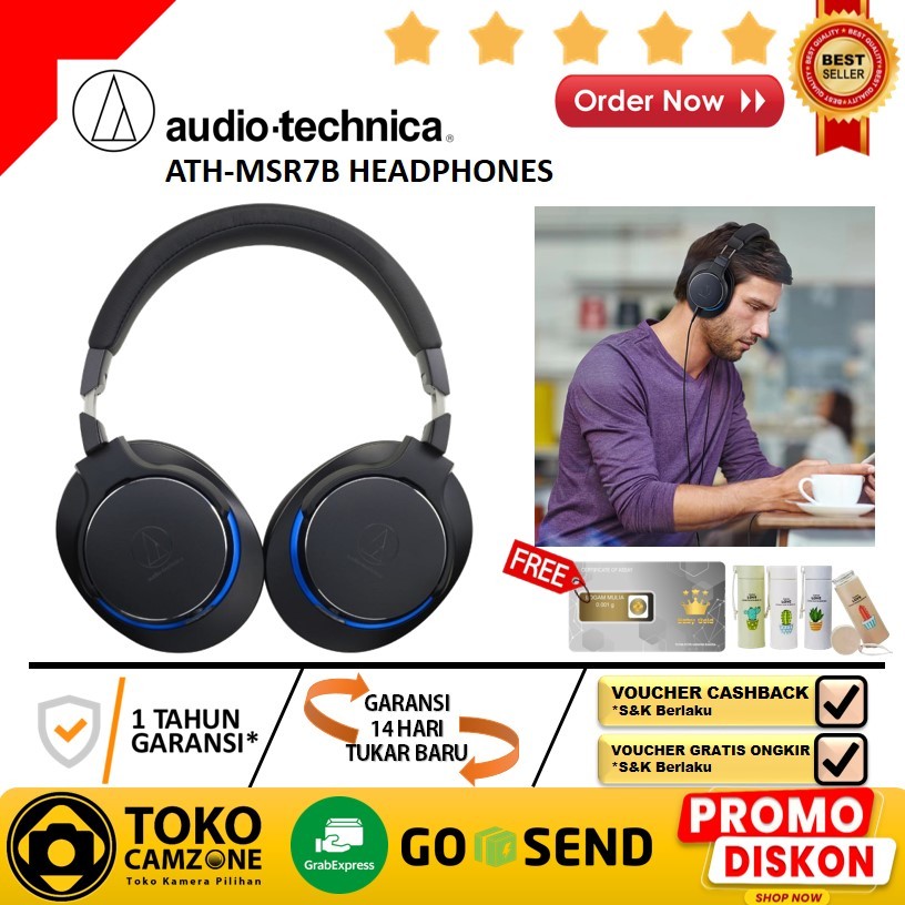 Jual Audio Technica ATH-MSR7b Over-Ear High-Resolution Headphones ...
