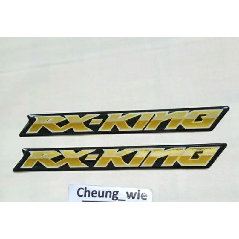 Jual emblem box aki yamaha rx king new 2007 / 2008 gold sepasang ...