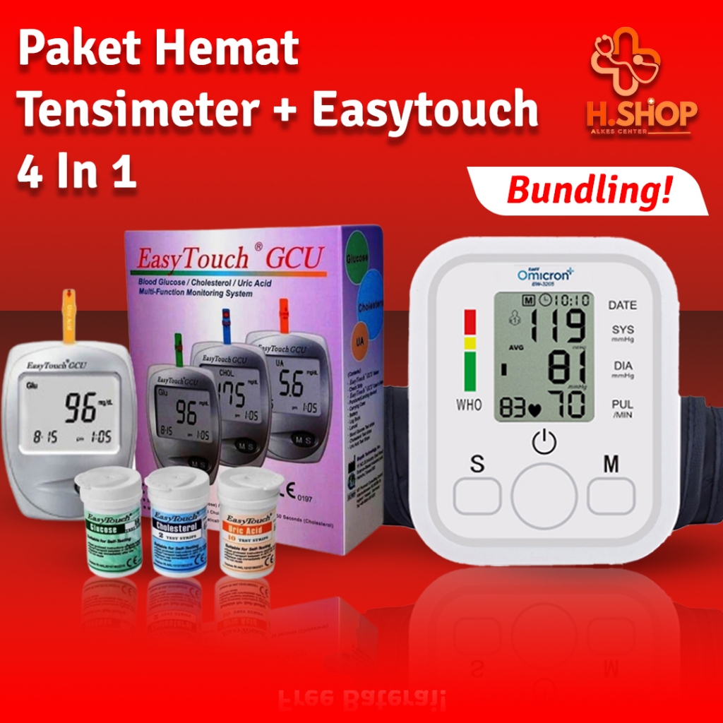 Jual Paket Hemat Easy Touch GCU + Tensimeter 4 In 1 / Taff Omicron ...