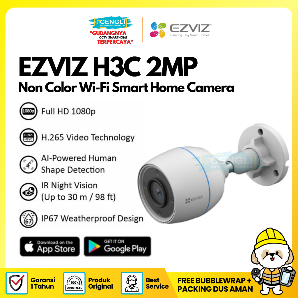 Jual EZVIZ HUSKY C3WN Outdoor Full HD IP Camera CCTV WiFi