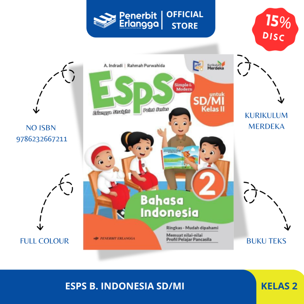 Jual ESPS BAHASA INDONESIA SD/MI KELAS 2 - KURIKULUM MERDEKA - ERLANGGA ...