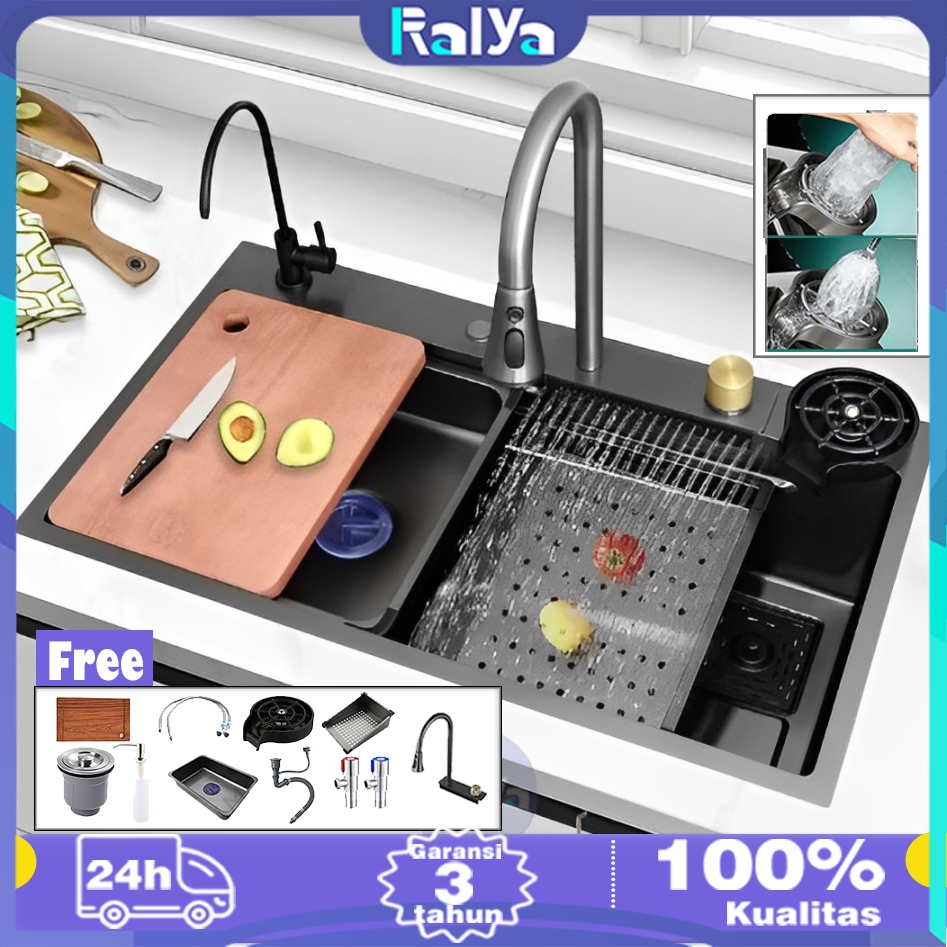 Jual ⚡ Garansi Siap & 3 Tahun ⚡ Wastafel Dapur Stainless Steel 304